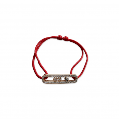 MESSIKA MESSIKA CARE(S) RED CORD PAVÉ BRACELET PINK GOLD